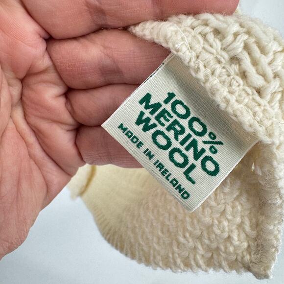 Vintage Blarney Woolen Mills Cream Cable Knit Cardigan 100% Merino Wool Size XL - Picture 8 of 9